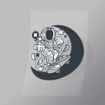 DCLC0032 Astronaut Skater Moon Direct To Film Transfer Mock Up