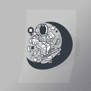 DCLC0032 Astronaut Skater Moon Direct To Film Transfer Mock Up