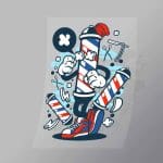 DCLC0050 Barber Pole Direct To Film Transfer Mock Up