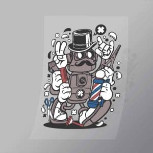 DCLC0051 Barber Robot Direct To Film Transfer Mock Up