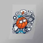 DCLC0056 Basketball Boombox Beat Direct To Film Transfer Mock Up