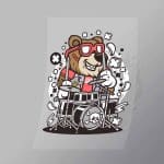 DCLC0062 Bear Drummer Direct To Film Transfer Mock Up