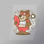 DCLC0065 Bear Surfing Direct To Film Transfer Mock Up