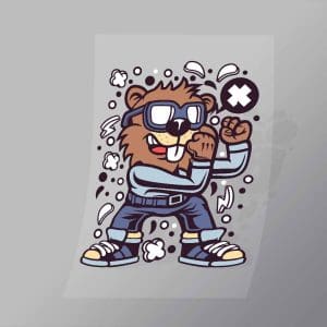 DCLC0068 Beaver Fighter Direct To Film Transfer Mock Up