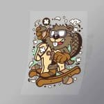 DCLC0071 Beaver Rocking Horse Direct To Film Transfer Mock Up