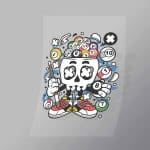 DCLC0076 Billiard Skull Direct To Film Transfer Mock Up