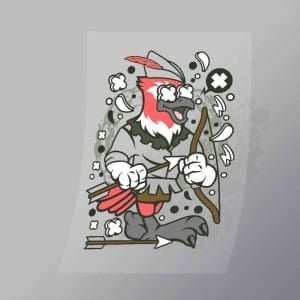 DCLC0083 Bird Robin Hood Direct To Film Transfer Mock Up