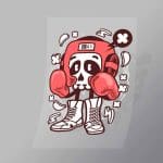 DCLC0097 Boxing Skull Direct To Film Transfer Mock Up