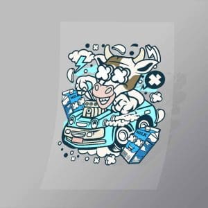 DCLC0189 Cow Hotrod Direct To Film Transfer Mock Up