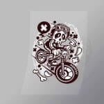 DCLC0578 Skull Downhill Direct To Film Transfer Mock Up