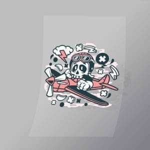 DCLC0591 Skull Pilot Direct To Film Transfer Mock Up