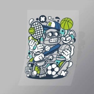 DCLC0617 Sports Robot Direct To Film Transfer Mock Up