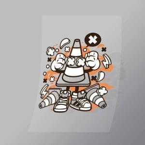 DCLC0665 Traffic Cone Direct To Film Transfer Mock Up