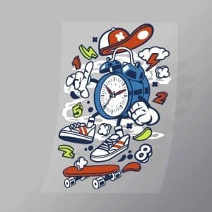 DCLC0677 Twin Bell Clock Direct To Film Transfer Mock Up