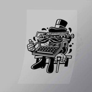 DCLC0678 Typewriter Classic Gentleman Direct To Film Transfer Mock Up