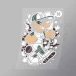 DCLC0705 Wolf Cricket Direct To Film Transfer Mock Up