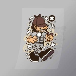 DCLC0706 Wolf Detective Direct To Film Transfer Mock Up