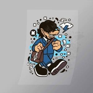 DCLC0711 Wolf Going To Work Direct To Film Transfer Mock Up