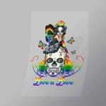 DCLG0003 Love Is Love Skulls Direct To Film Transfer Mock Up