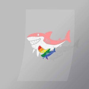 DCLG0010 Pride Sharks Direct To Film Transfer Mock Up