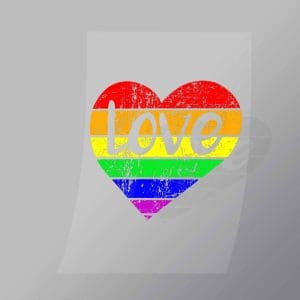DCLG0045 Rainbow Love Heart Direct To Film Transfer Mock Up