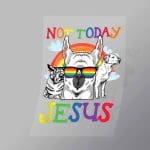 DCLG0067 Not Today Jesus Direct To Film Transfer Mock Up