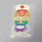DCLG0155 Pride Medic Skull Direct To Film Transfer Mock Up