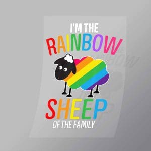 DCLG0156 Im The Rainbow Sheep Direct To Film Transfer Mock Up