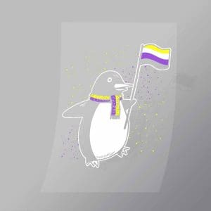 DCLG0181 Pride Penguin Direct To Film Transfer Mock Up