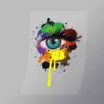 DCLG0234 Rainbow Eye Splash Direct To Film Transfer Mock Up