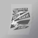 DCMC0058 Build It Tune It Race It Break It Repeat Direct To Film Transfer Mock Up