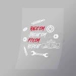 DCMC0063 Race Em Break Em Fix Em Repeat Direct To Film Transfer Mock Up