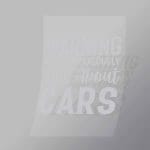 DCMC0102 Warning May Spontaneously Talk About Cars Direct To Film Transfer Mock Up