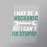 DCMC0126 I May Be A Mechanic But I Cant Fix Stupid Direct To Film Transfer Mock Up