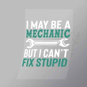 DCMC0126 I May Be A Mechanic But I Cant Fix Stupid Direct To Film Transfer Mock Up