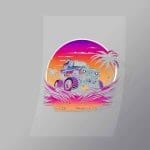 DCMT0002 Sunset Monster Truck 2 Direct To Film Transfer Mock Up