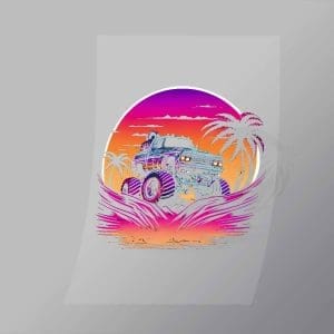 DCMT0002 Sunset Monster Truck 2 Direct To Film Transfer Mock Up