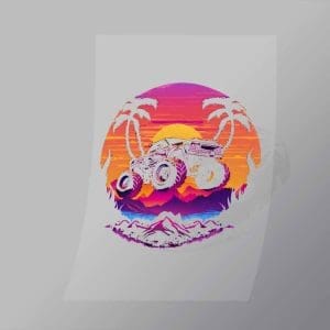 DCMT0009 Sunset Monster Truck 9 Direct To Film Transfer Mock Up