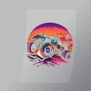 DCMT0011 Sunset Monster Truck 11 Direct To Film Transfer Mock Up