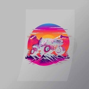 DCMT0012 Sunset Monster Truck 12 Direct To Film Transfer Mock Up