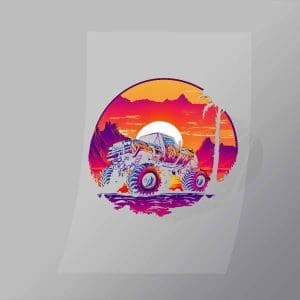DCMT0013 Sunset Monster Truck 13 Direct To Film Transfer Mock Up