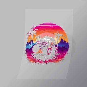 DCMT0015 Sunset Monster Truck 15 Direct To Film Transfer Mock Up