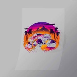 DCMT0020 Sunset Monster Truck 20 Direct To Film Transfer Mock Up