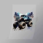 DCMT0045 Watercolour Monster Truck 5 Direct To Film Transfer Mock Up