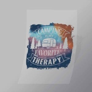 DCOC0034 Camping Is My Favourite Therapy Direct To Film Transfer Mock Up