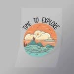 DCOC0098 Time To Explore Direct To Film Transfer Mock Up