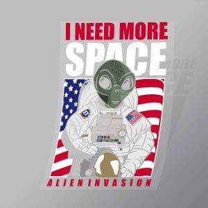 DCPC0006 Alien Astronaut Direct To Film Transfer Mock Up