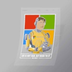 DCPC0033 Bill Gates Robot Human Direct To Film Transfer Mock Up