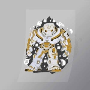 DCPC0400 White Iron Man Direct To Film Transfer Mock Up