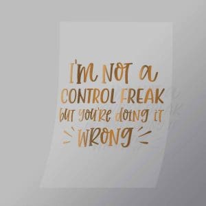DCQS0027 Im Not A Control Freak Direct To Film Transfer Mock Up